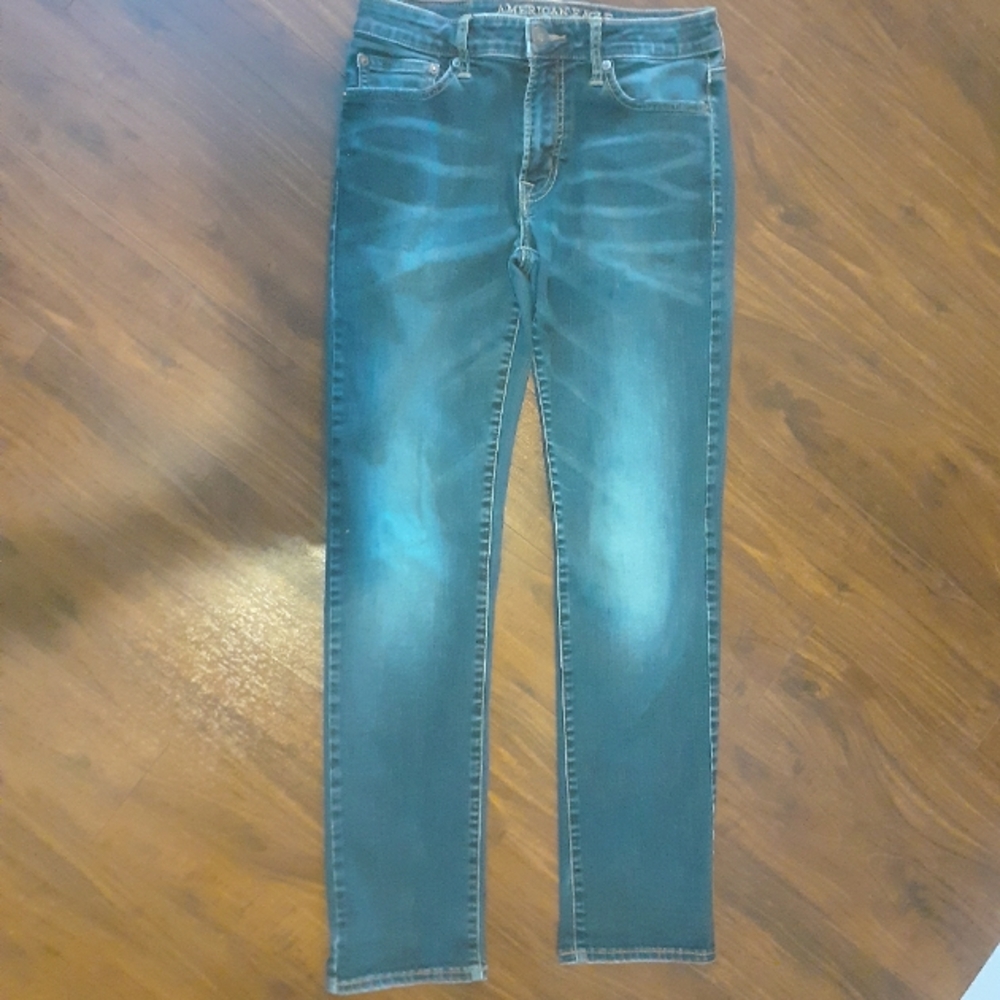 American Eagle Outfitters Men’s Slim Straight Jeans - Faded Blue